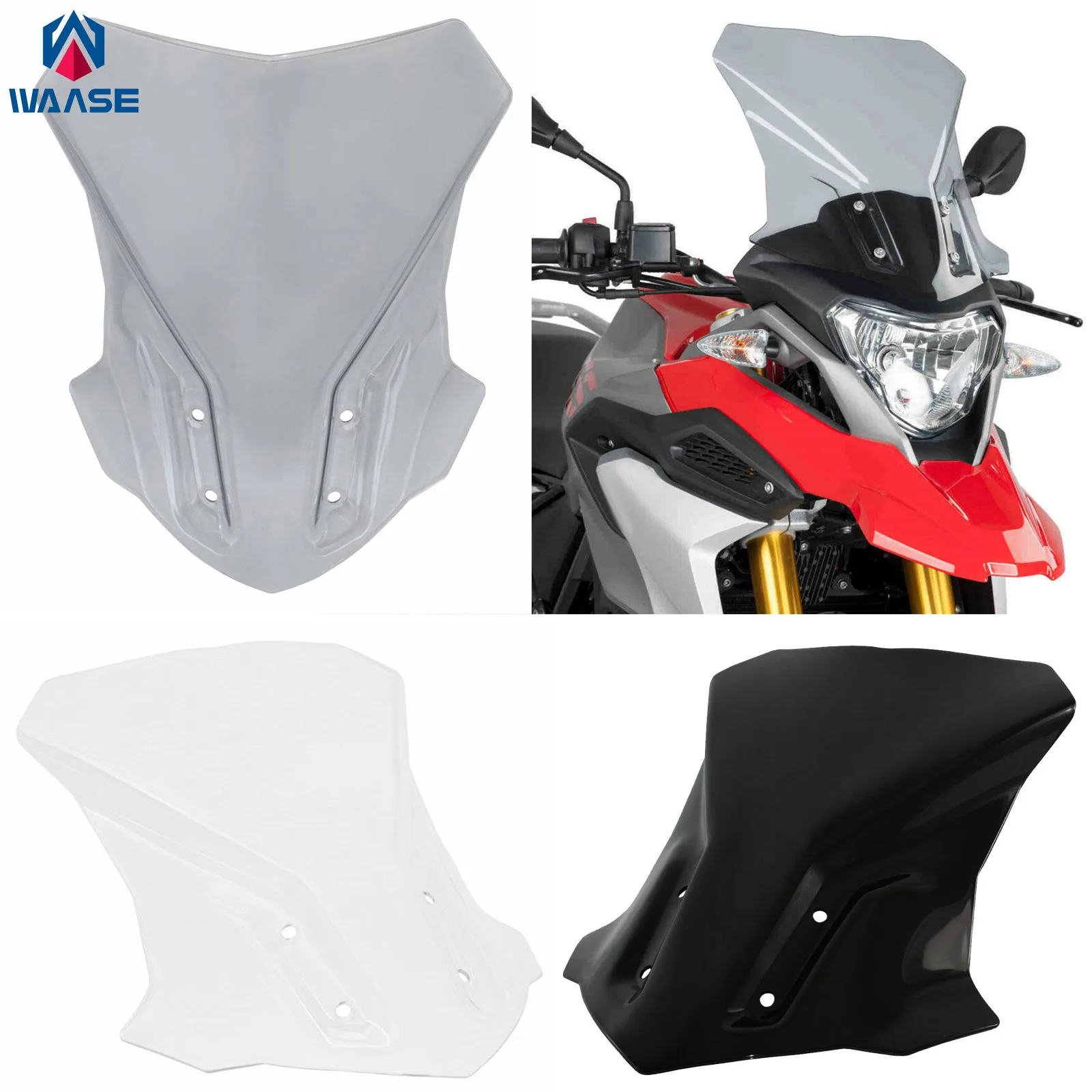 

waase For BMW G310GS G 310 GS 2017 2018 2019 2020 2021 2022 Windscreen Windshield Wind Deflector Shield Screen Visor Glass