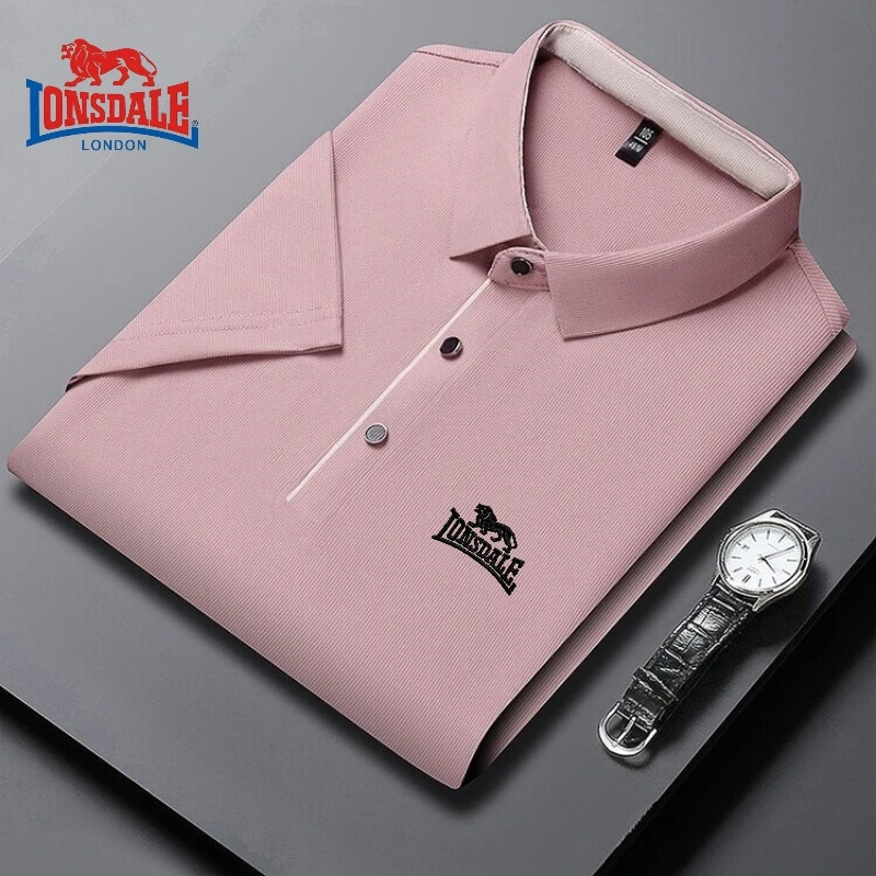 Рубашка-поло мужская с вышивкой брендовая шелковая Роскошная модная удобная