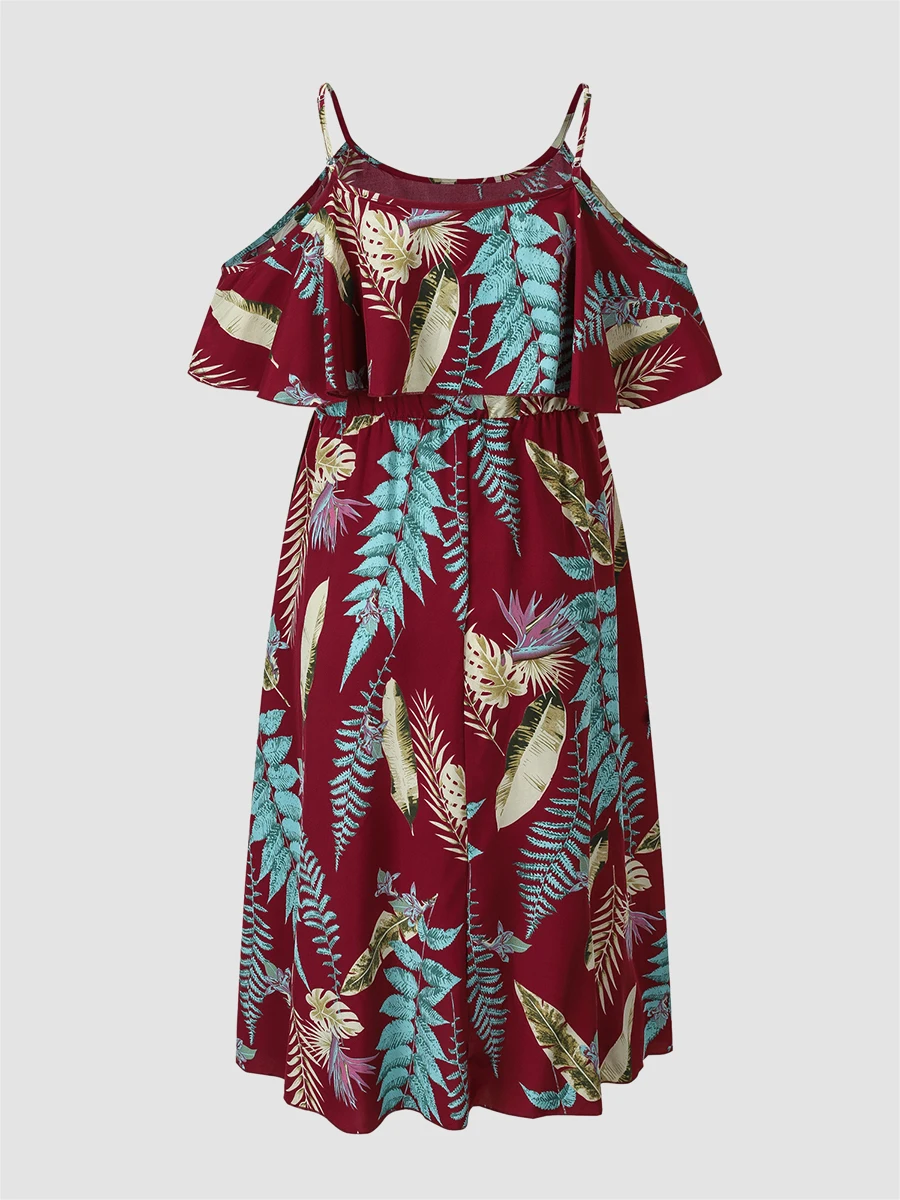 Finjani Plus Size Women Dress Spring and Autumn Sexy Sling Print Dresses Breathable Light Women's Evening Dresses