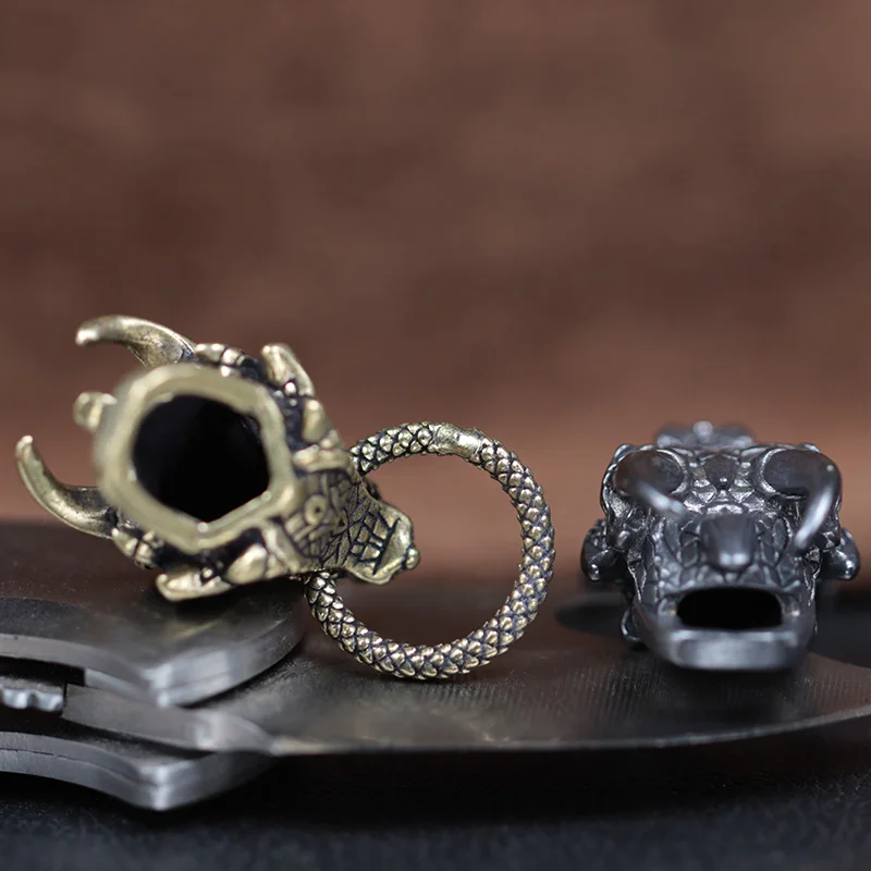 Латунная пряжка с головой дракона EDC уличные тканые браслеты из паракорда сделай