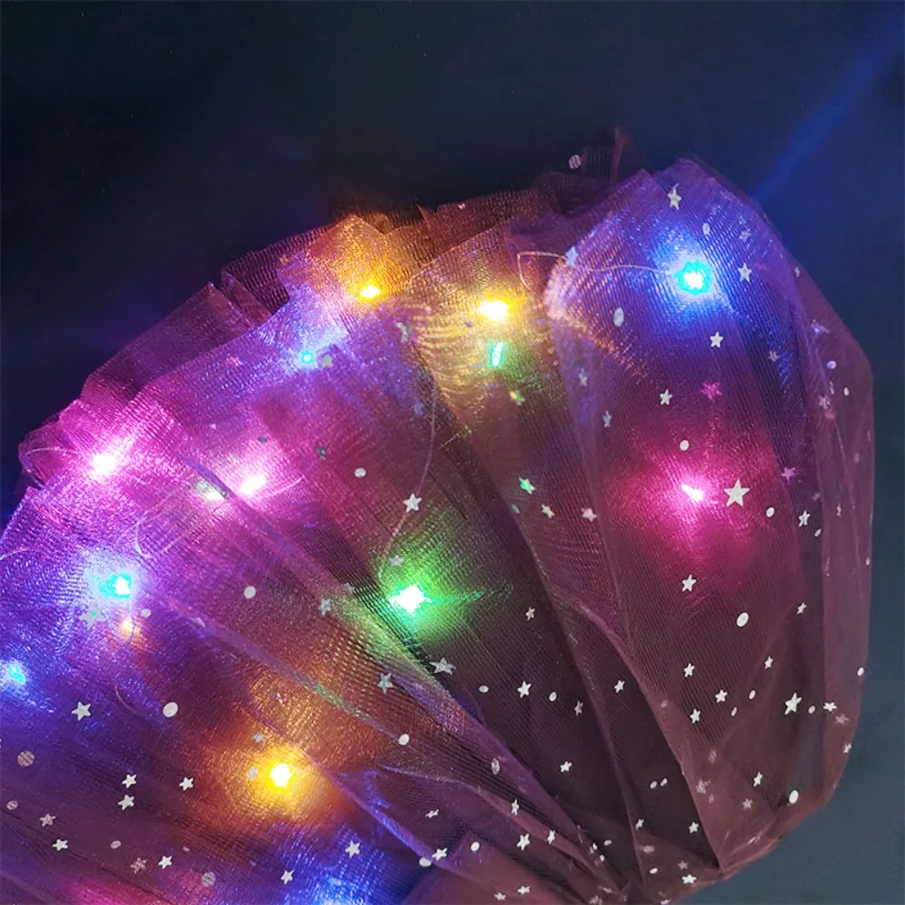 Pesta Christmas Gaun Детская танцевальная юбка Балетная Putri Glow Tutu Berkilau Kostum