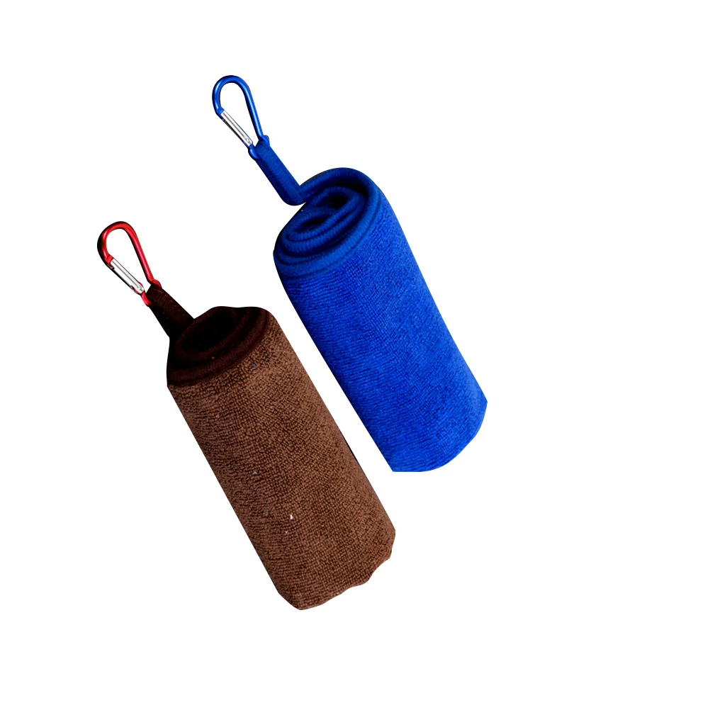 

2pcs Fishing Towels with Carabiner Absorbent Sports Towel Outdoors Fishing Cloth for Hiking Climbing (Random Color)