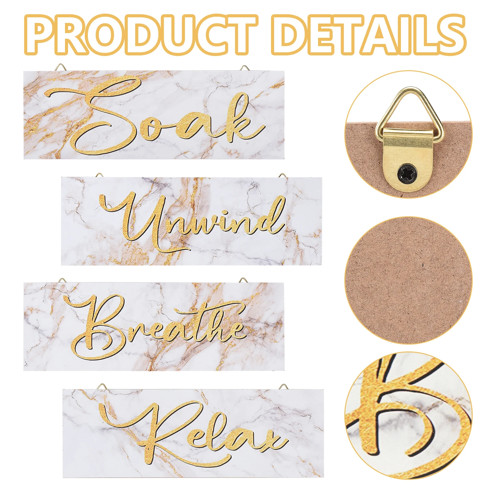 

Отделка для ванной комнаты подвесные знаки декоративная пластина высокая плотность доска 4 шт. элегантная деревянная вывеска домашний деко...