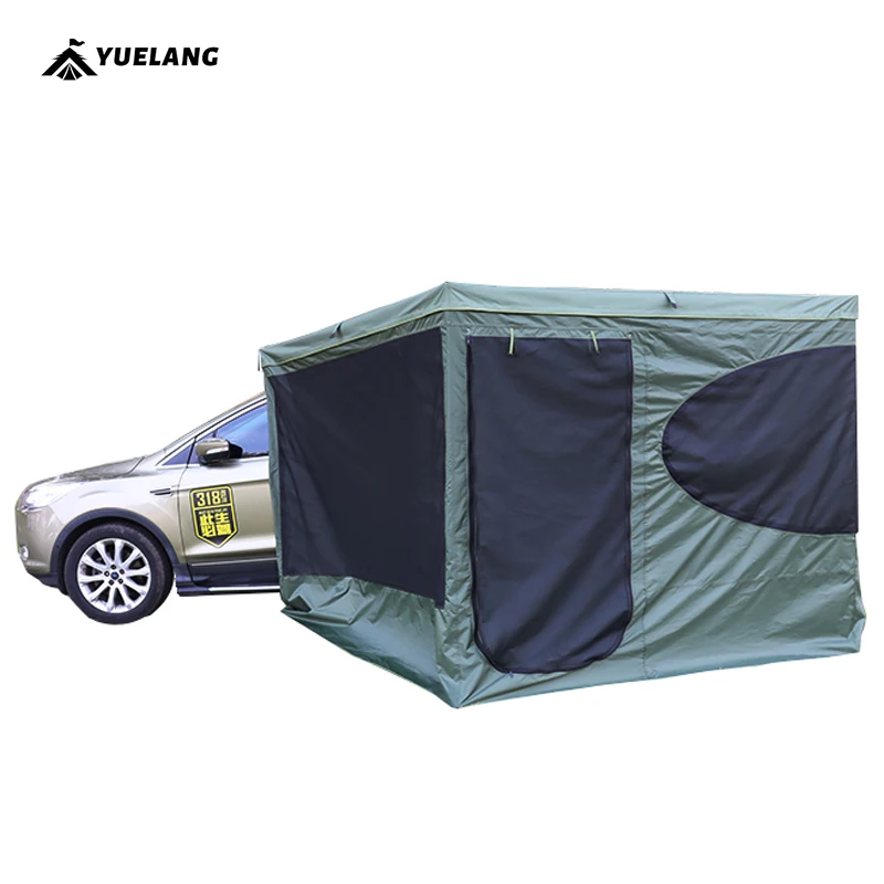Tente de camping extérieure à double couche, tente latérale de voiture  étanche, auvent au sol