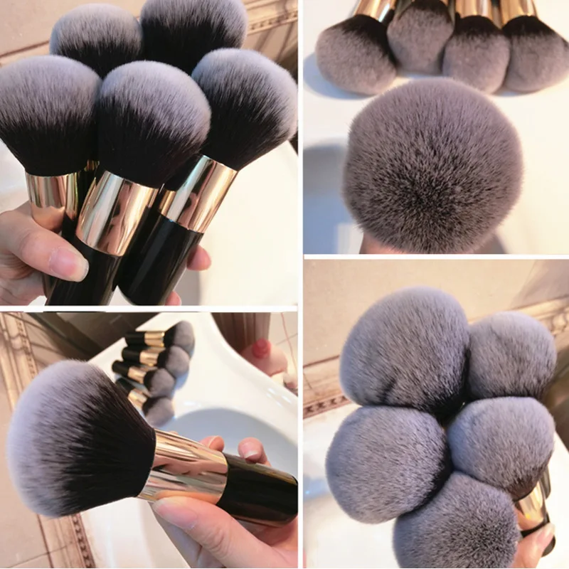 

New Chubby Beauty Powder Face Blush Pier Flat Foundation Brush White gold pink gold Professional Cosmetic Make Up Brush