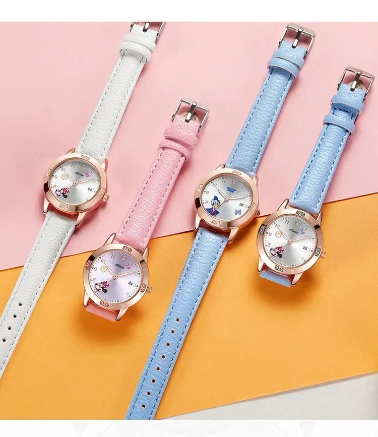 Часы Disney Minnie Donald Duck модные трендовые кварцевые часы студенческий ремень средней