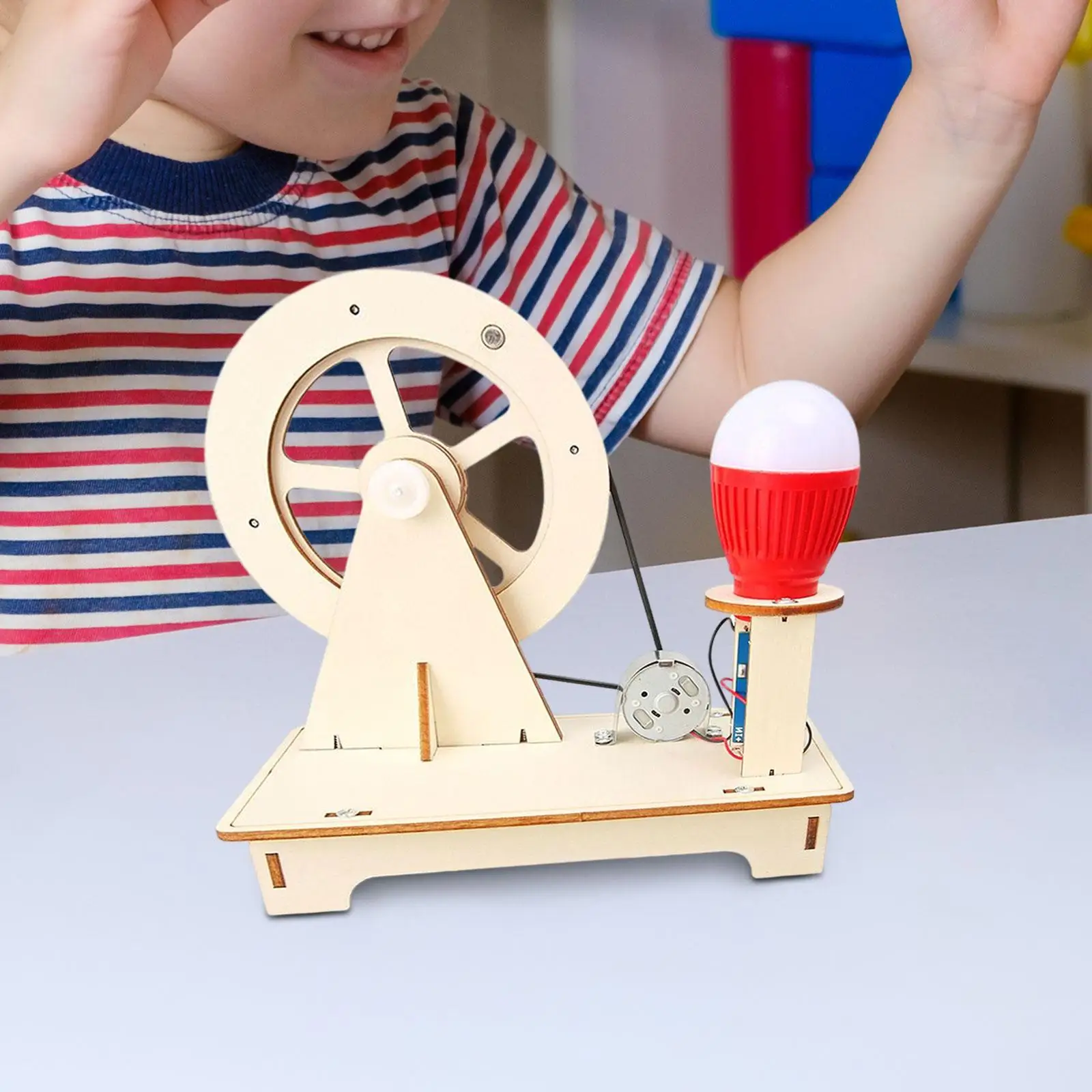 

Wooden Scientific Experiment Kit DIY Educational Toy Experiment Project Puzzle Power Generator for Beginners Children