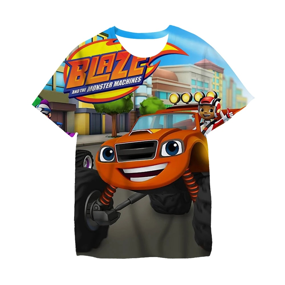 

Baby Kids Cartoon Blaze And The Monster Machines 3D Tshirt Boys Girls Summer Video Game Clothes Children Short Sleeve T-shirts