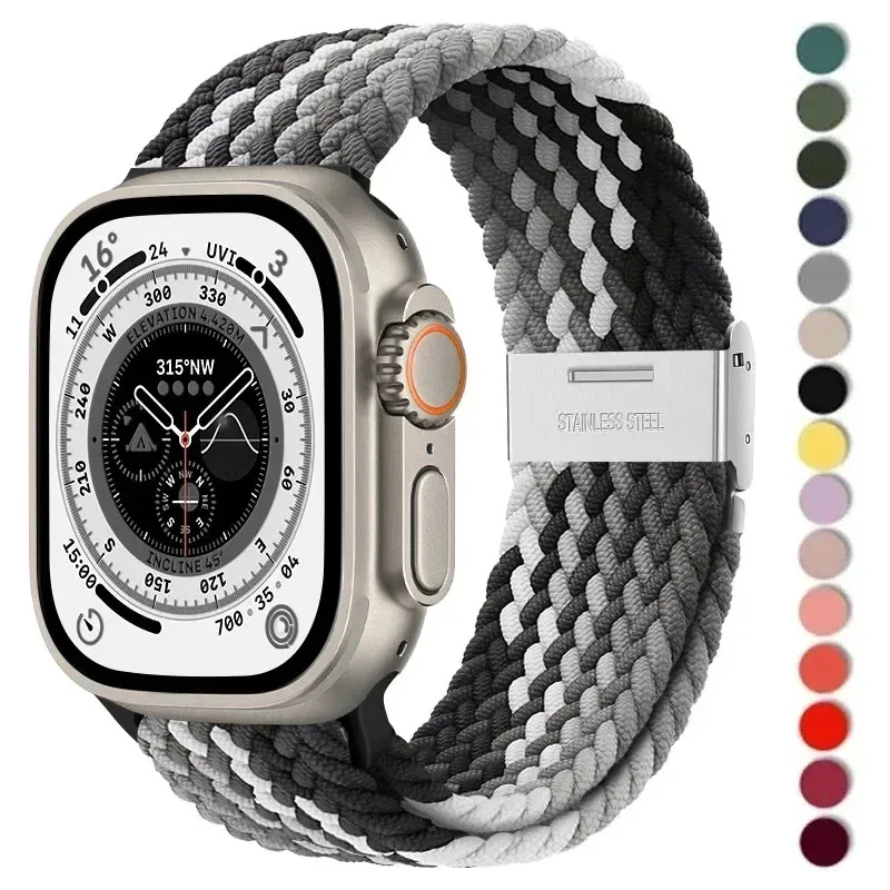 Нейлоновый ремешок для часов Geekthink Solo Loop Apple Watch Ultra 2 и 9-5 SE серии эластичный