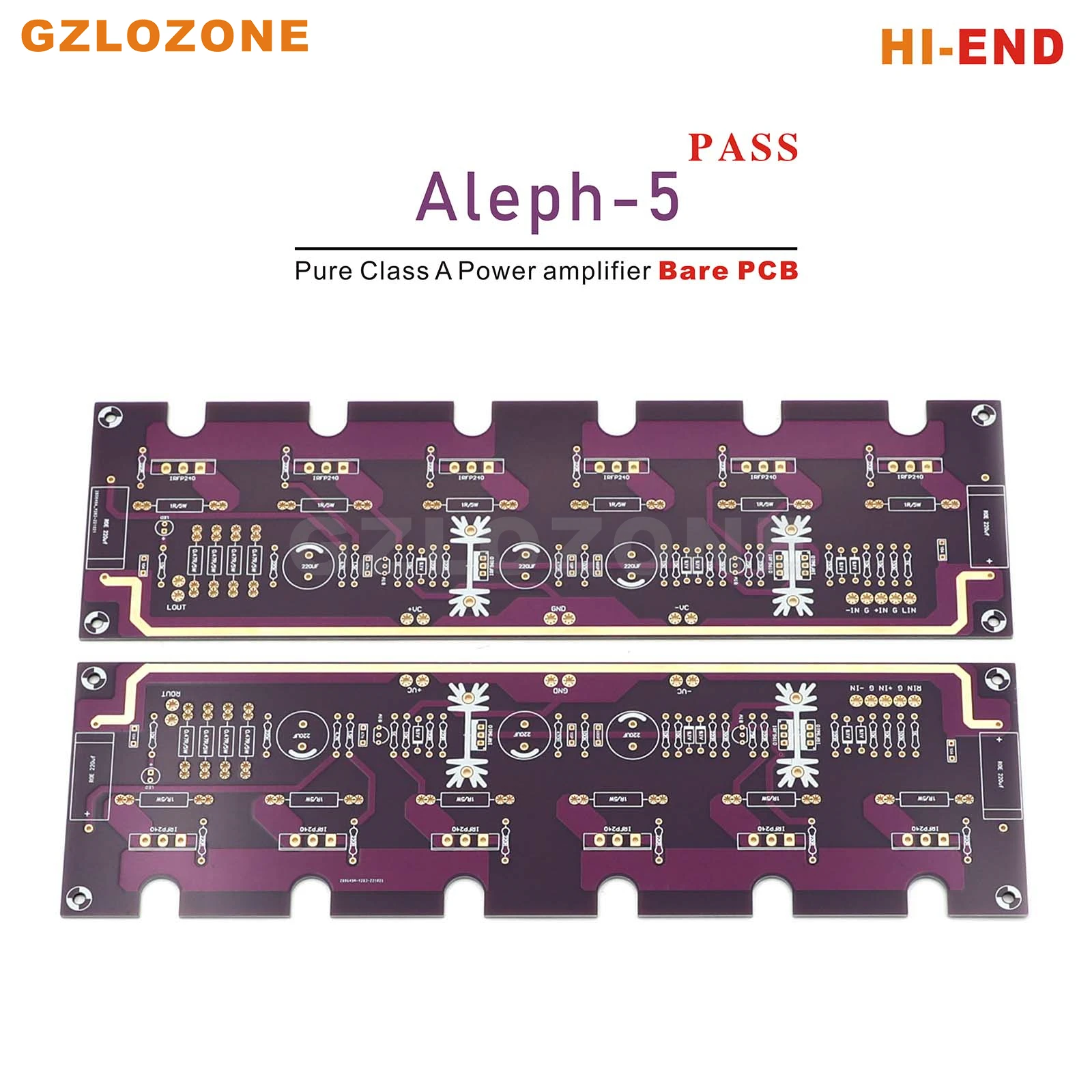 

2CH HI-END Purple Gold PASS Aleph-5 FET A5 Pure Class A Power Amplifier Bare PCB 60W+60W 8 Ohm
