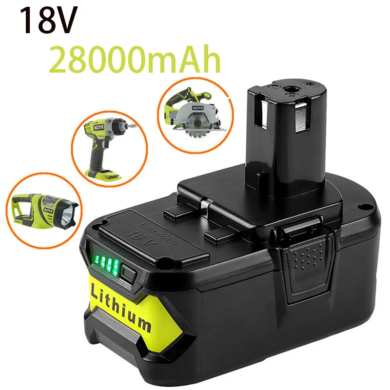 

18V 28000mAh high capacity lithium-ion battery suitable forRyobi Hot P108 RB18L40 rechargeable battery pack Power tool battery
