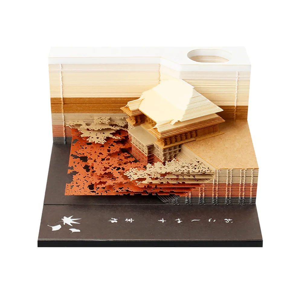 

Omoshiroi Block 3D Memo Pad 155 Sheets Kiyomizu Temple Miniature Notepad Architecture 3D Notebook DIY Note Paper Christmas Gift