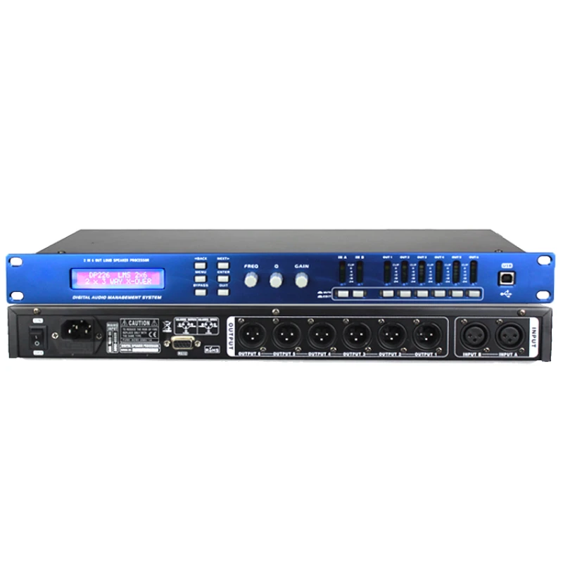 

P-226 2 input 6 output professional dsp audio processor board processor