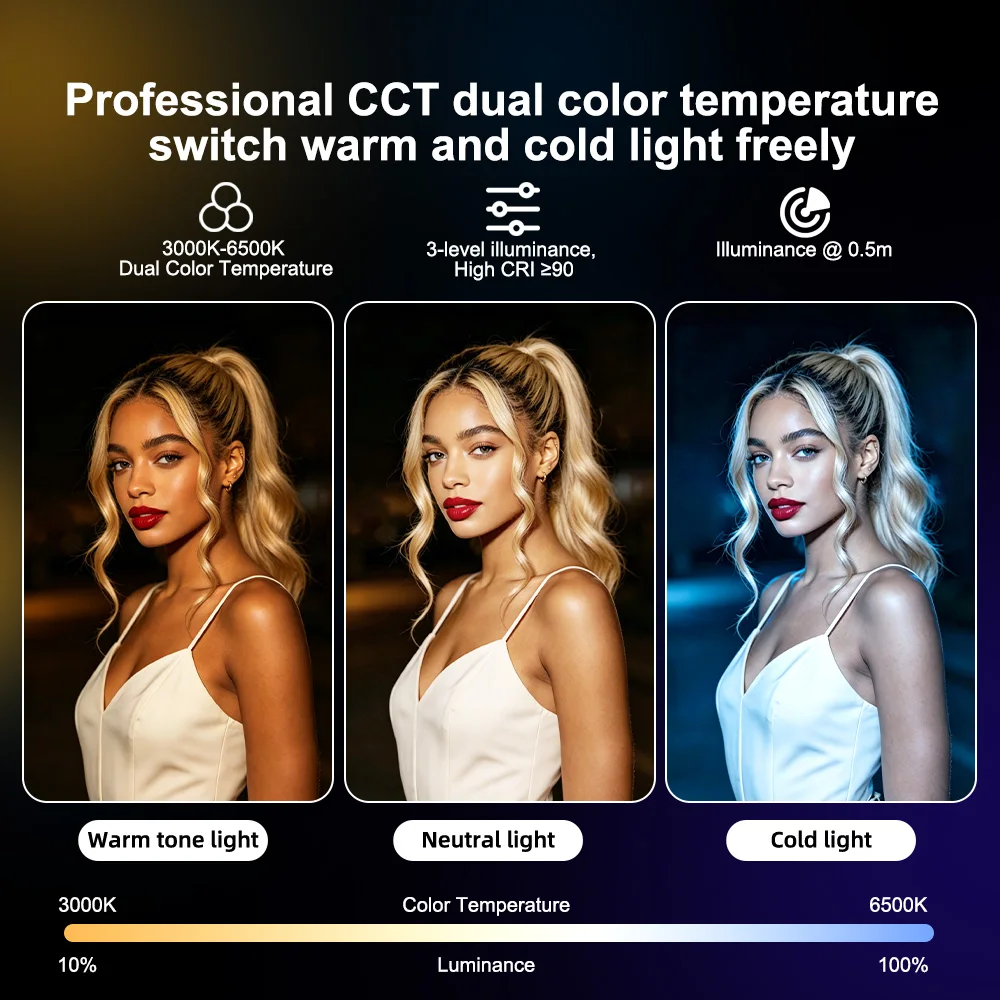 Фото Мини RGB полноцветный видеосвет 2500-7000K, заполняющий свет для камеры, смартфона, фото- и видеосъемки, прямых трансляций, YouTube, TikTok №2