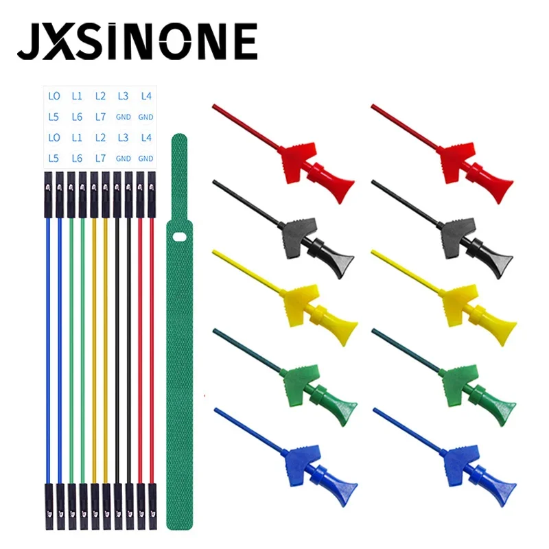 

Мини-захват JXSINONE P1512D, SMD IC тестовый крючок, зажим, датчик перемычки, тестовый комплект, силиконовый мягкий кабель Dupont для логического анализатора