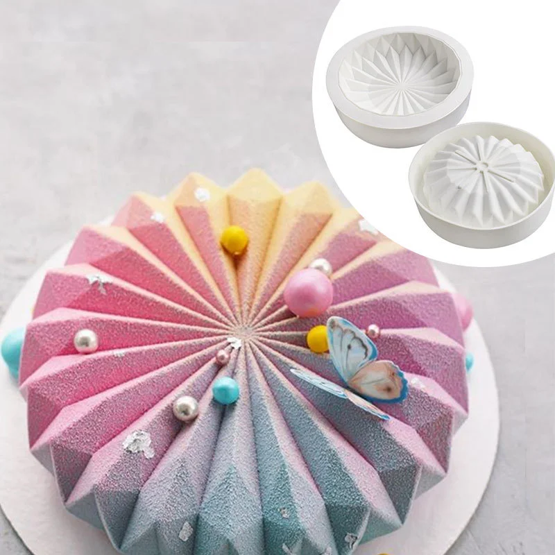 

Making Gift Baking Soap Mousse Circular Origami Candle Mold Silicone Mould Round Candy Multi Size Flower Jelly Chocolate Cake