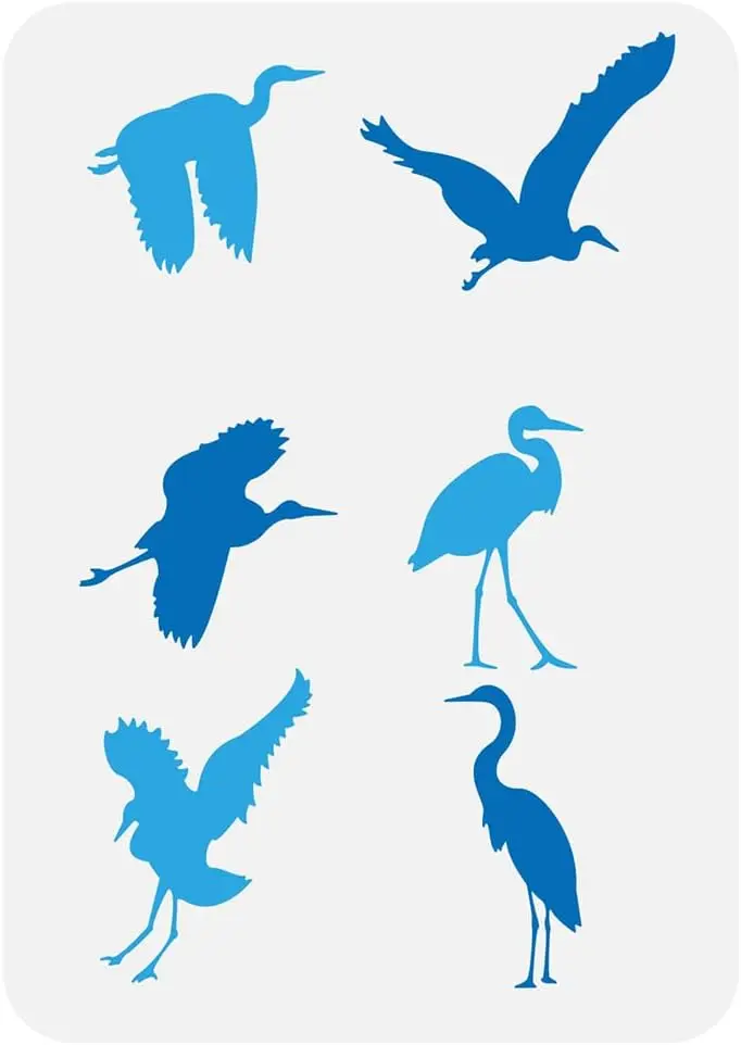 Трафарет для рисования птиц Heron 8,3x11,7 дюйма