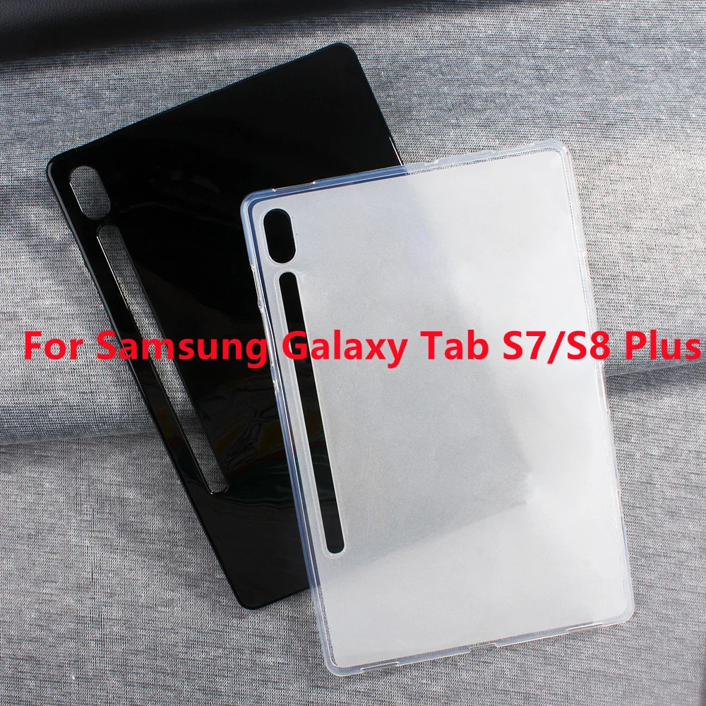 Фото Противоскользящий мягкий силиконовый защитный чехол из ТПУ для Samsung Galaxy Tab S7/S8 Plus Fe Case SM-T970 T975 T730 T733 X800 X806 №1
