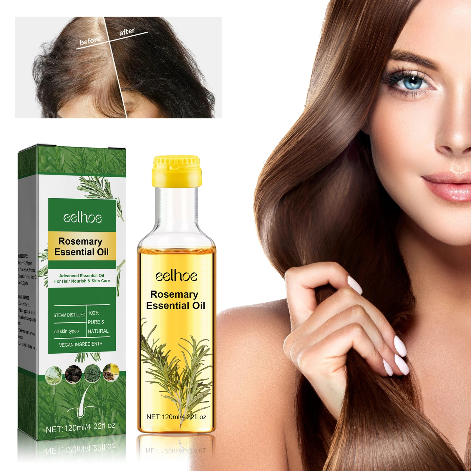 

Rosemary Hair Growth Serum Oil Strengthening Nourish Scalp Follicles Regrowth Treatment Repair Damaged Hairs Anti Loss Essence