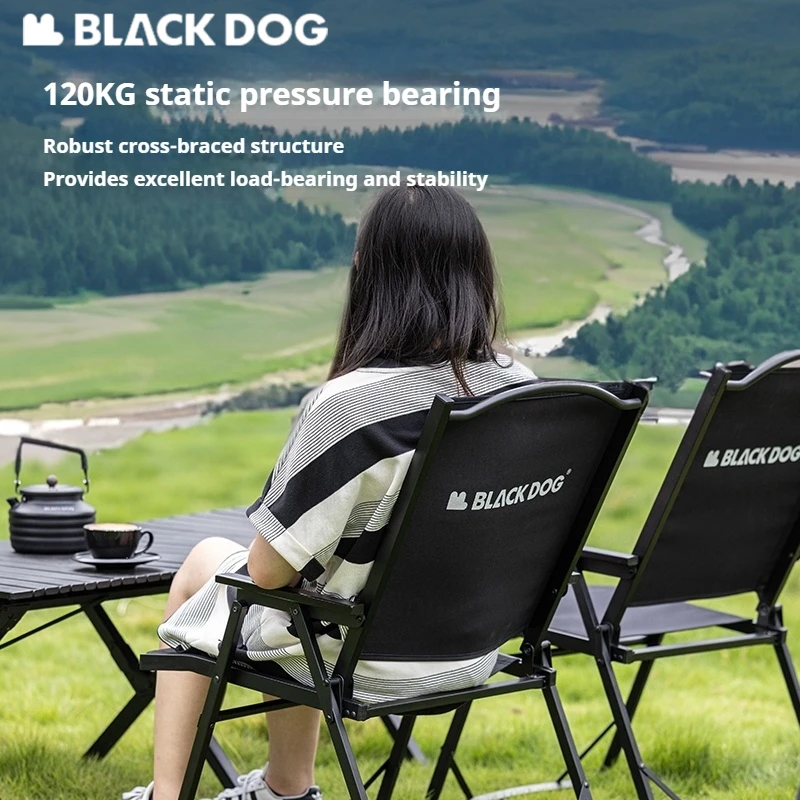 Naturehike BLACKDOG складной стул Кермит для кемпинга пикника расширенное сиденье легкий