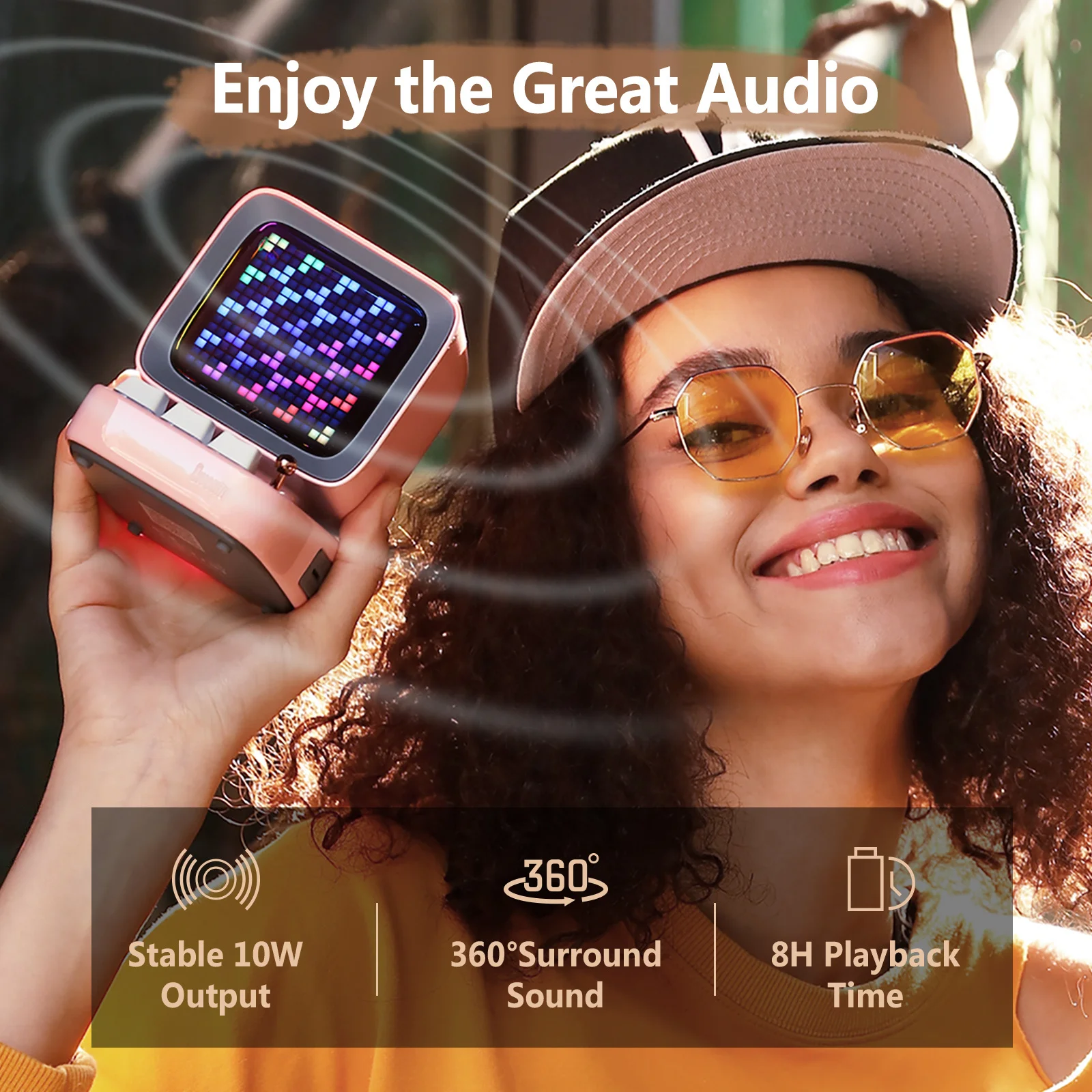 

Divoom Ditoo-Plus Ретро пиксельное искусство Bluetooth портативный динамик будильник DIY светодиодный дисплей доска, милый подарок украшение для дома