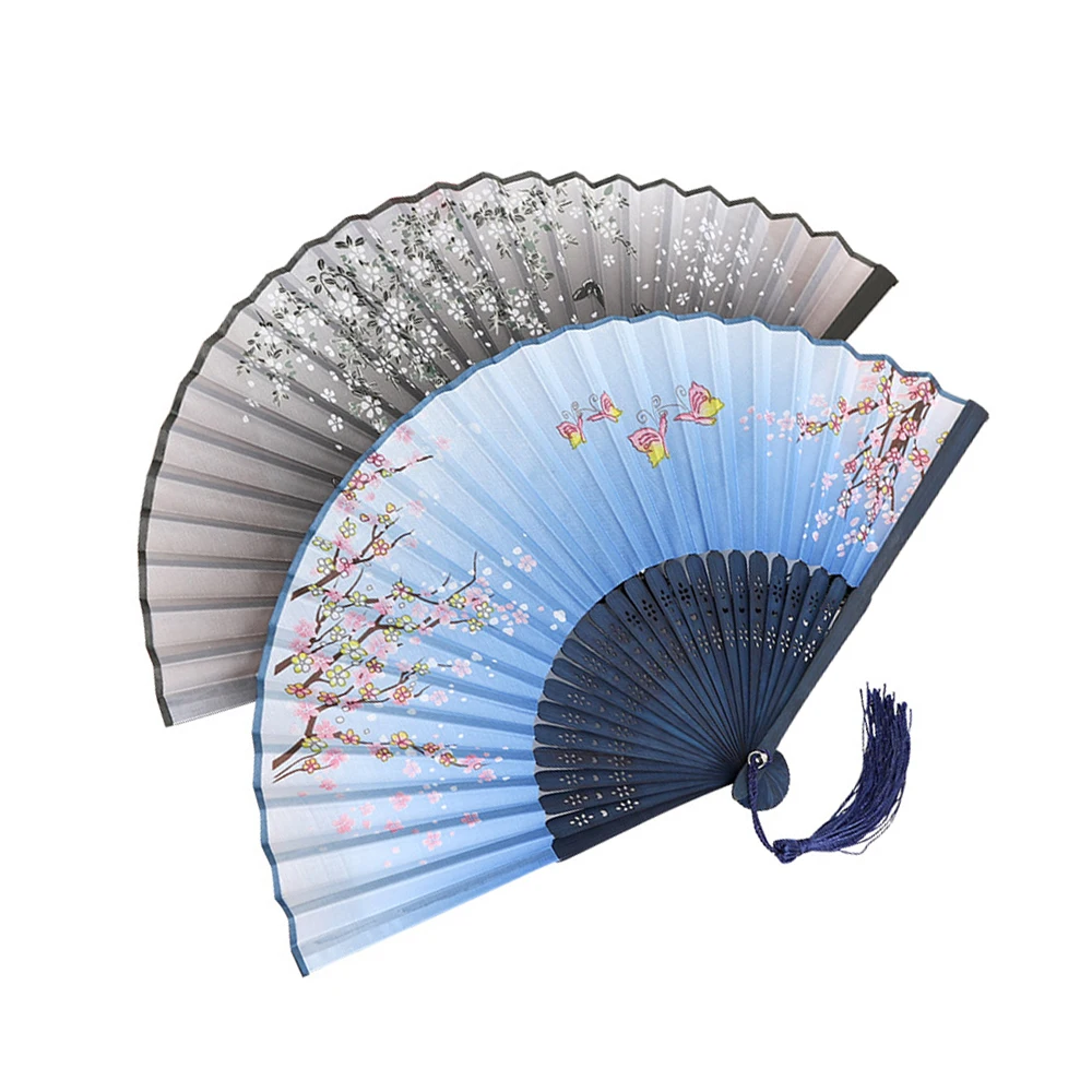 

Chinese Style Folding Fan Ladies Silk Hand Fan Wedding Party Dance Decoration Home Decor Ornaments Japanese Vintage Crafts