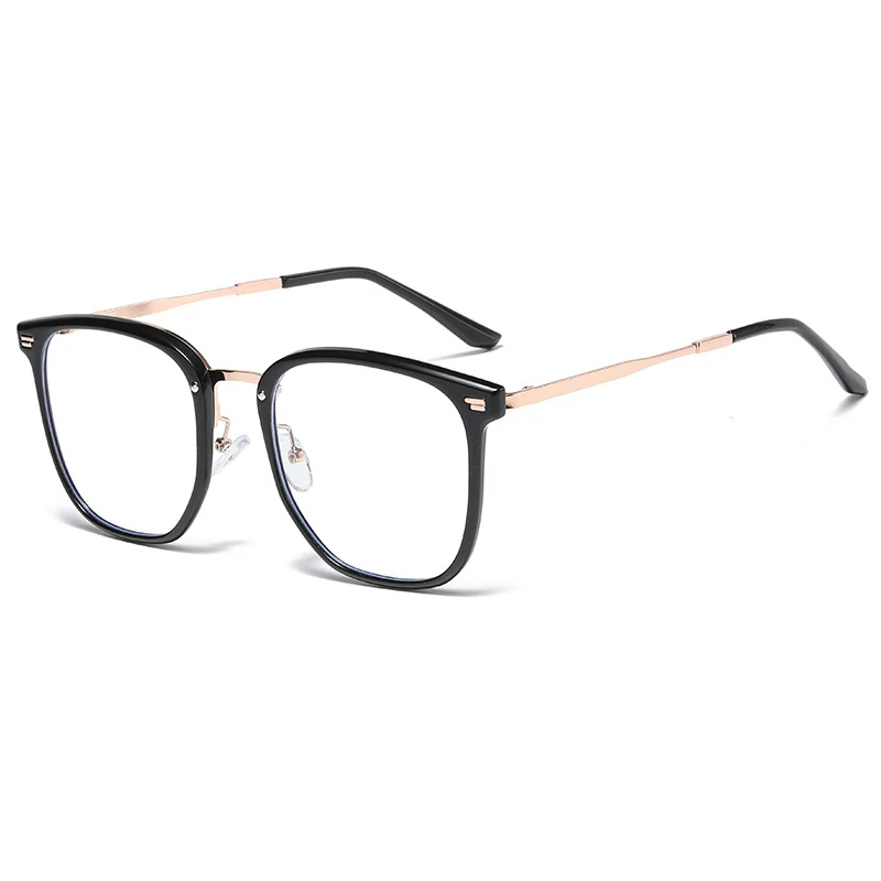 

2023 New Fashion Retro Leopard Blue Light Blocking Glasses Computer Women Transparent Anti-Glare 0 Diopter TR90 Optic Frames