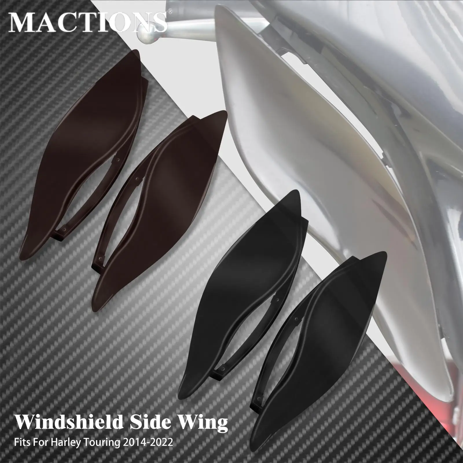 

Мотоцикл Регулируемый обтекатель лобового стекла боковые крылья дефлекторы воздуха для Harley Touring Street Electra Tri Glide FLH CVO 2014-2022