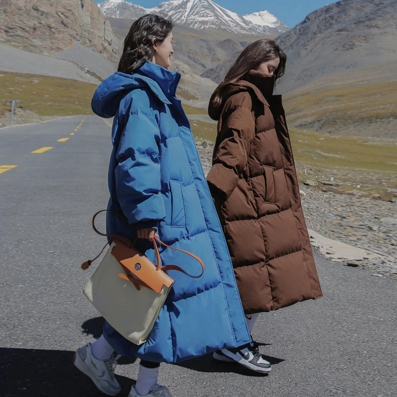 Winter 2023 New Long-style Down Cotton Dress Korean Version Of The Large Size Of The Korean Fashion Jacket Jacket Winter Heat