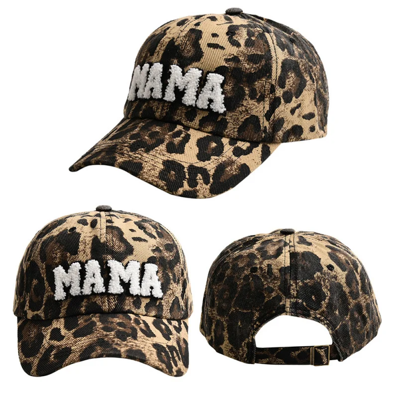 2-х шт. Новый комплект бейсболок MAMA MINI, летние леопардовые женские и детские солнцезащитные козырьки, уличные солнцезащитные шляпы с изогнутыми полями (art.: 3920cd5c15e3a) - 3920cd5c15e3a