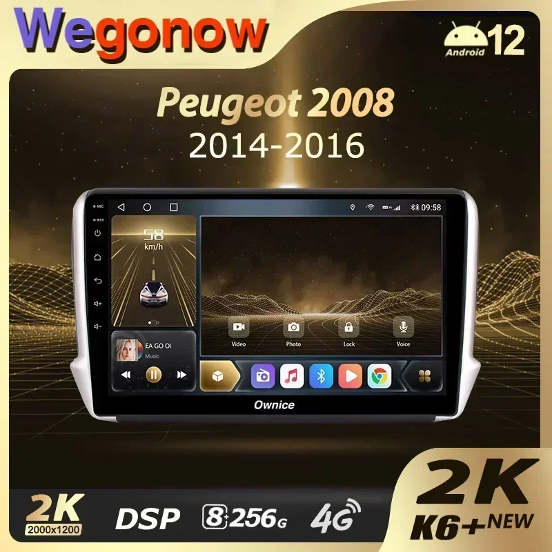 Ownice K6+ 2K 13 3 дюйма для Peugeot 2008 1 2013-2020 Автомобильный радиоприемник Мультимедийный