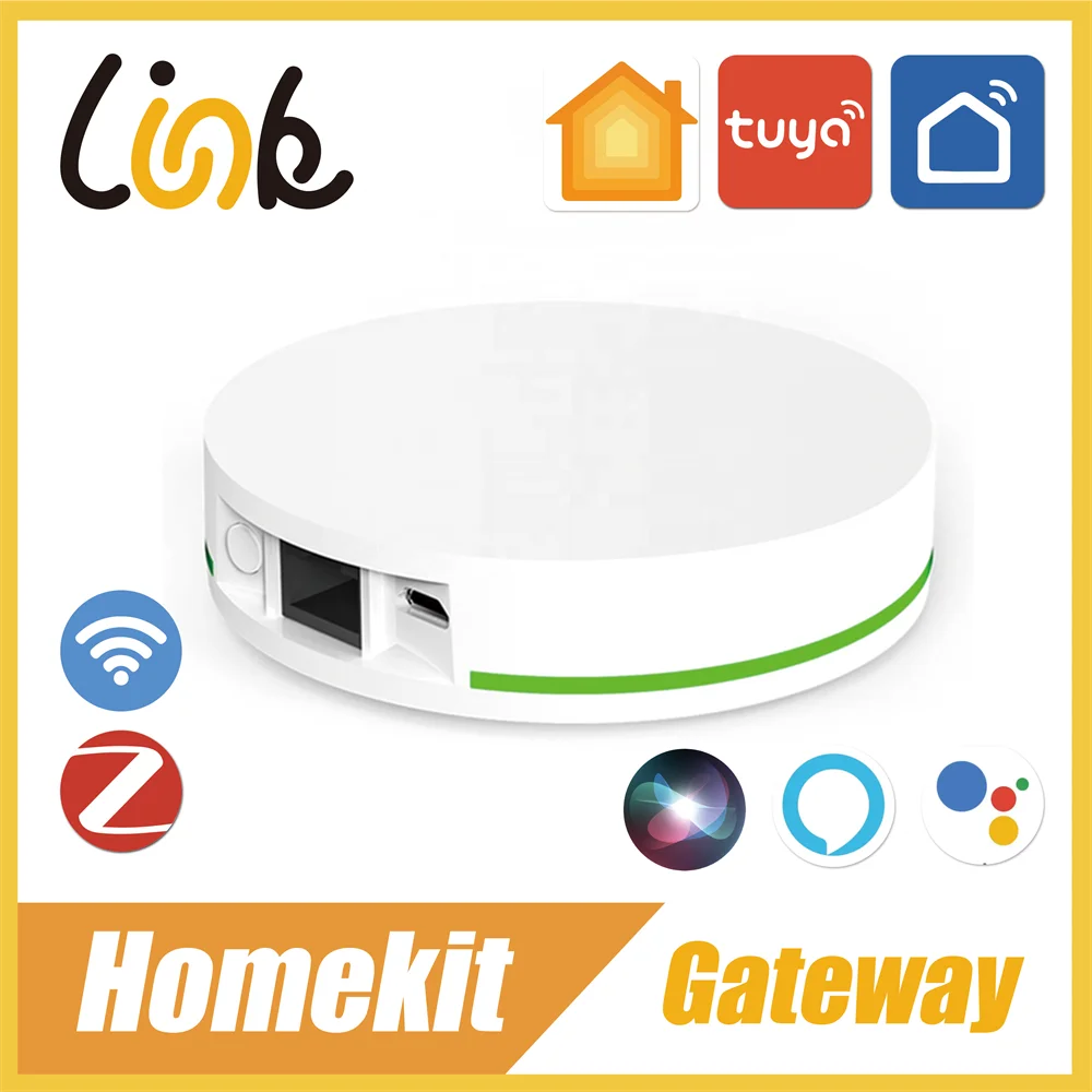 

Tuya Zigbee Gateway Wired HomeKit Zigbee3.0 Hub Smart Life App Remote Control Bridge via Alexa Google Home Siri Voice Control