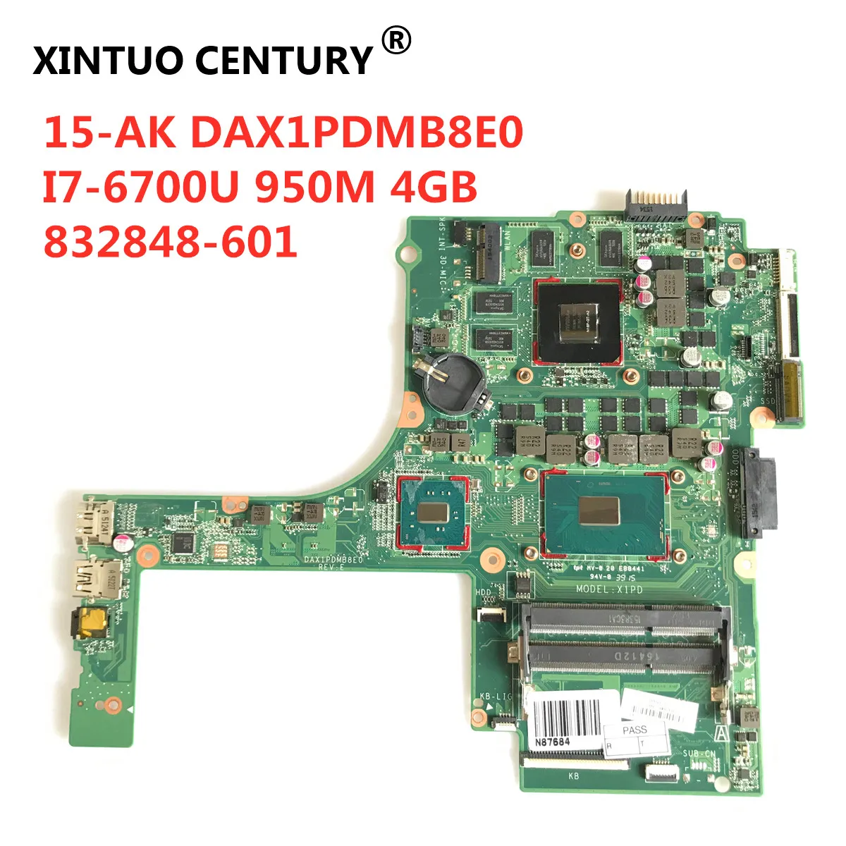Материнская плата 15-AK, 832848-601, DAX1PDMB8E0, для HP Pavilion w SR2FQ, 950, 100% M 4 Гб,