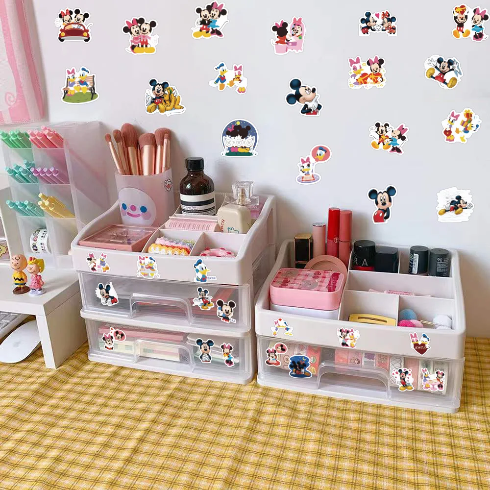 60 Cartoon Mickey Mouse Stickers Donald Duck Mickey Minnie Student Water Cup Helmet Luggage Stickers Wholesale images - 6