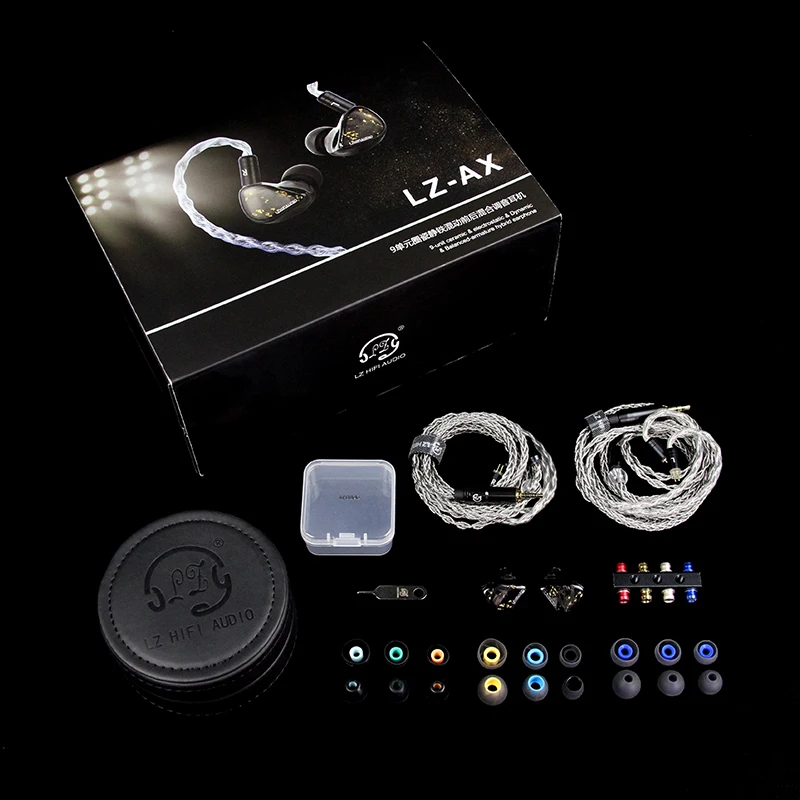 LZ AX Flagship HIFI Audiophile In-ear Earphone 9 Unit Ceramic+Electrostatic+Dynamic+BA Hybrid Music Wired Earbud Studio Headset images - 6