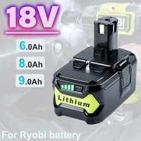 18v 8ah 9ah li ion rechargeable battery for ryobi one cordless power tool bpl1820 p108 p109 p106 p105 p104 p103 rb18l50 rb18l40