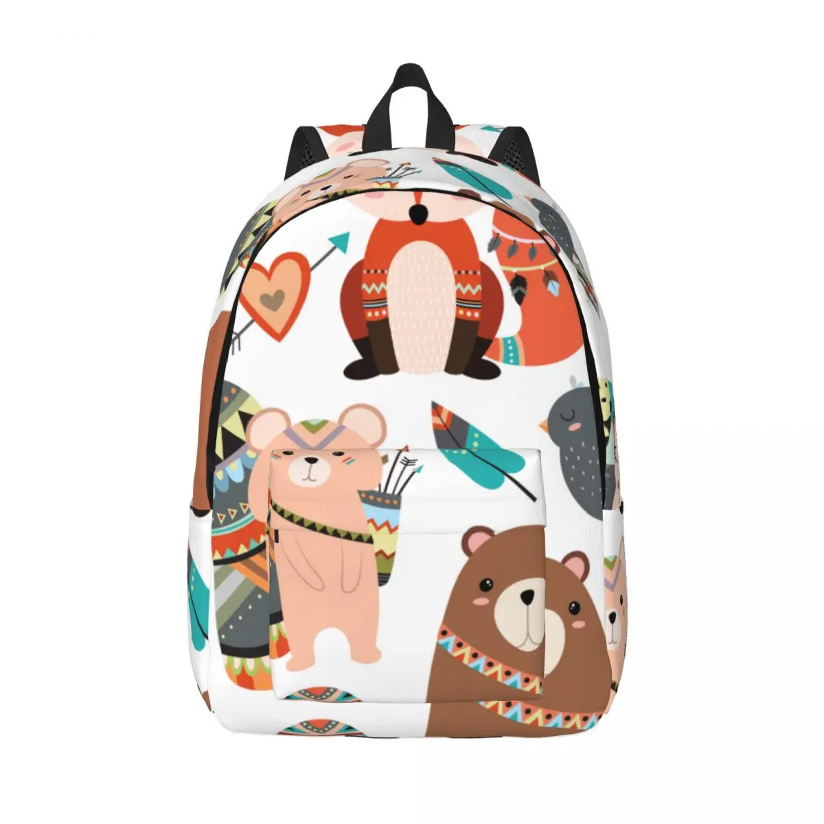 

Schoolbag Student Backpack Cute Forest Woodland Tribal Safari Animals Shoulder Backpack Laptop Bag School Backpack