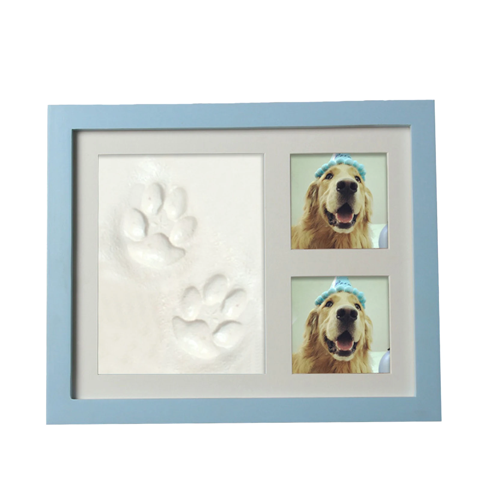 

Memorial Picture Frame Stable Pet Pawprint Keepsake With Support Plate Ornament Dog Cat Multifunction Desktop DIY Home Decor