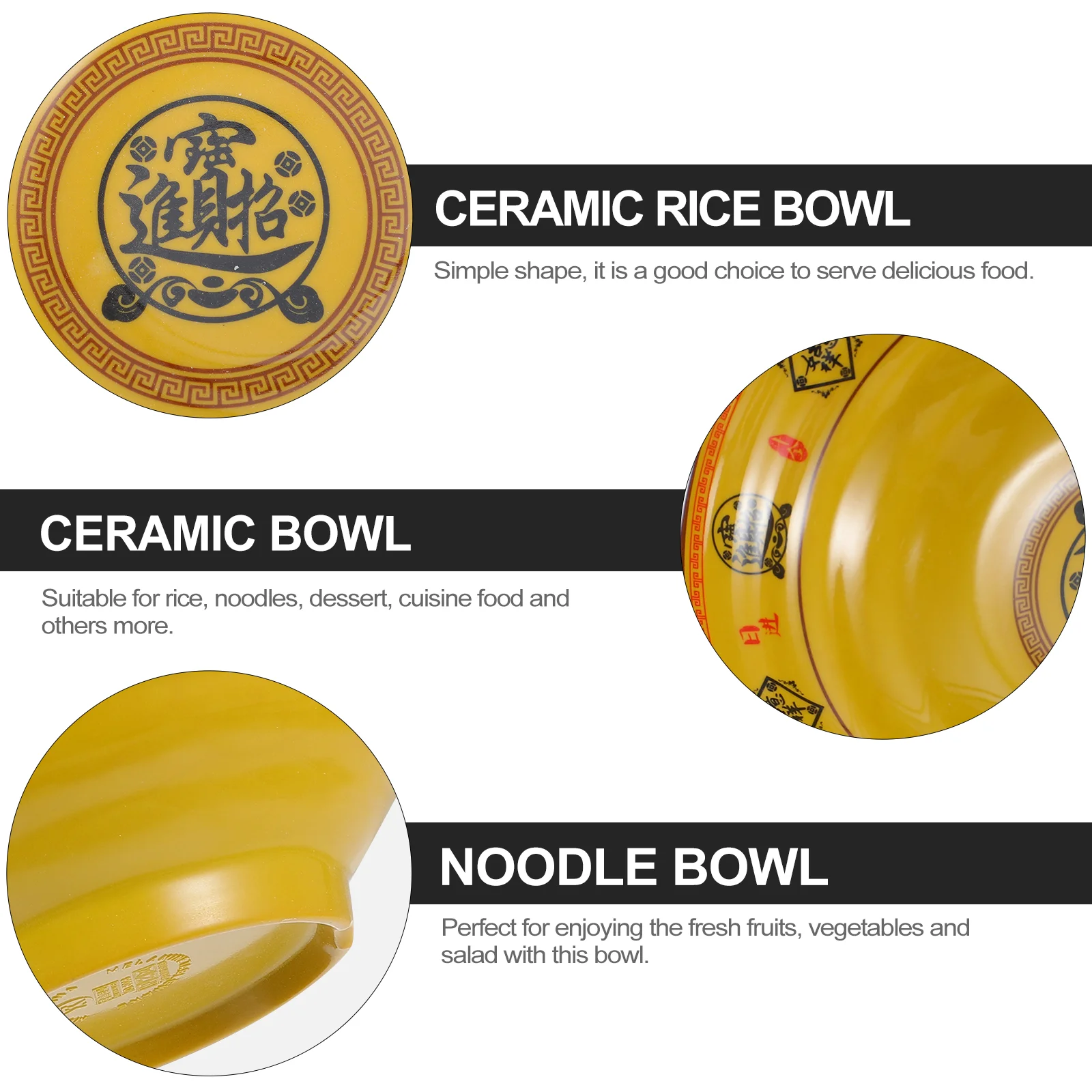 Миска Контейнер для лапши Меламиновая посуда Большой суп Рамен Чаши Фарфоровые