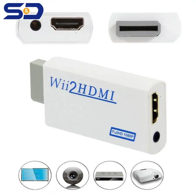 

Переходник для Wii в HDMI, поддержка Full HD 720P 1080P 3,5 мм аудио Wii 2HDMI адаптер для HDTV, аксессуары для консолей Wii
