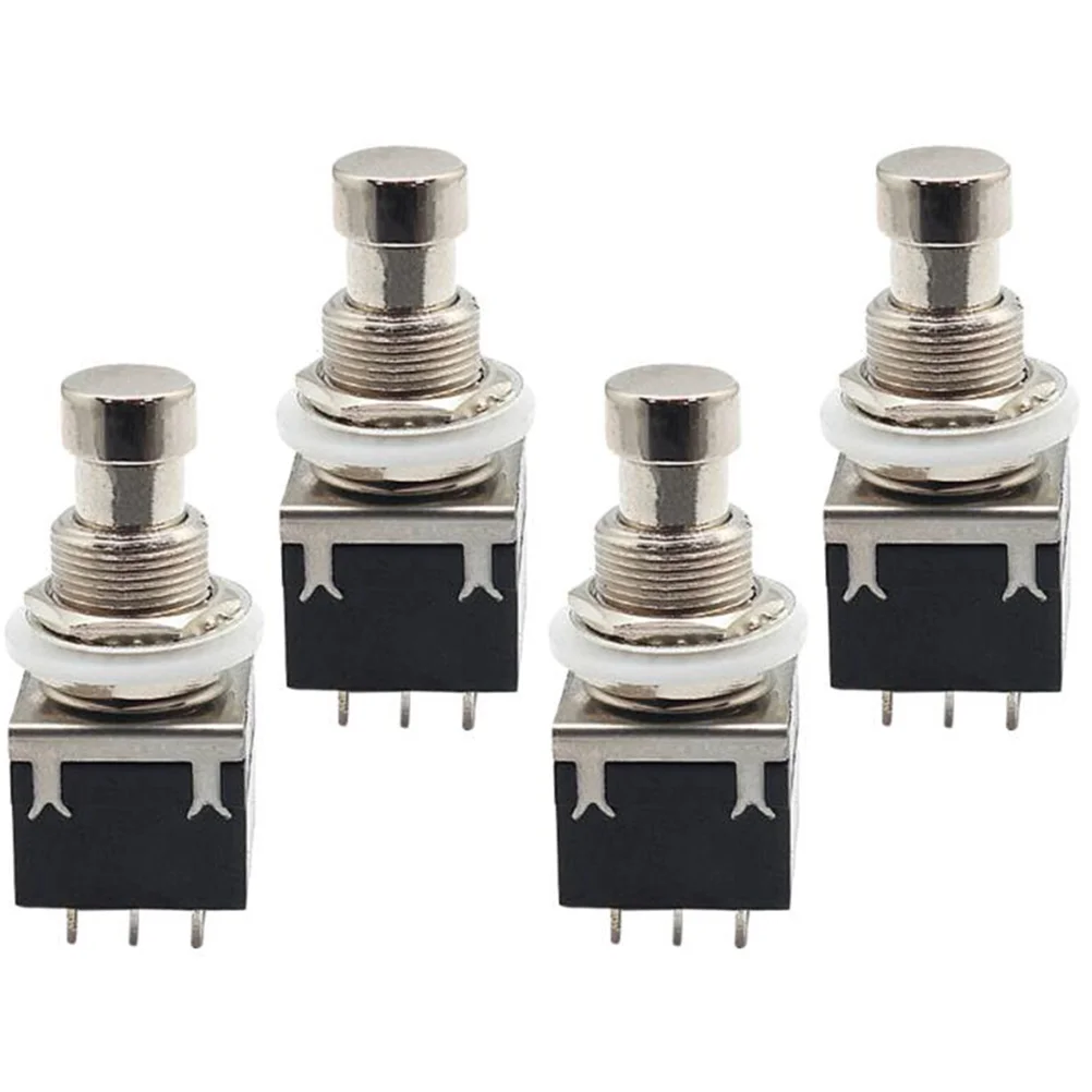 

4pcs Metal Electronic Small Guitar Pedal Stomp Box Push Button Latching Stomping Foot Switch Pedal Guitar Push Button