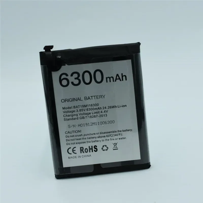 Фото Ремонт НОВАЯ дата производства для аккумулятора DOOGEE S68 pro 6300 мАч Высокая емкость для аккумулятора DOOGEE BAT19M116300 №2