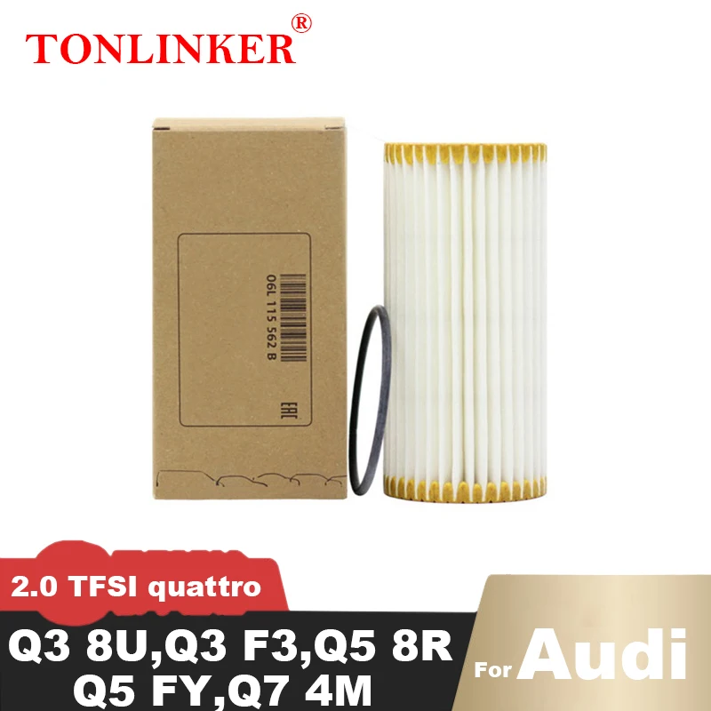 

TONLINKER Oil Filter 06L115562B For Audi Q3 8U 2014-2019 F3 2020 2021 2022 Q5 8R FY Q7 4M 2015-2020 06L115466C 2.0TFSI quattro