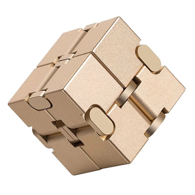 Stress Relief Toy Premium Metal Infinity Cube Infinit Cube Finger Anxiety Stress Relief Blocks Magic Cube Toy Adults Kid