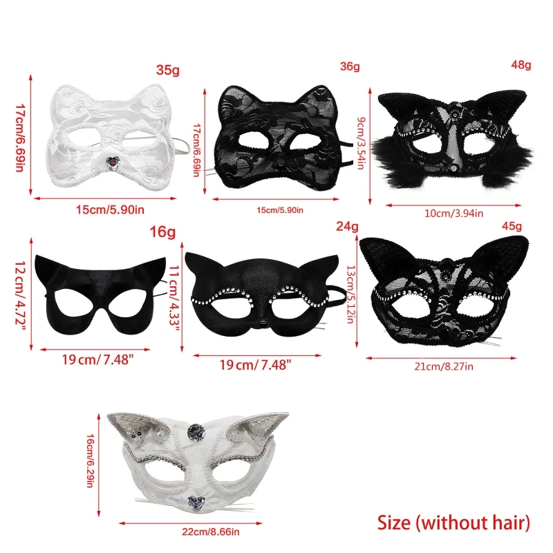 

N58F for CAT Lace Mask Cosplay Mask Half Face Sexy Face Mask Night Club Shows Dance Role Playing Prop Lace Mask Masquera