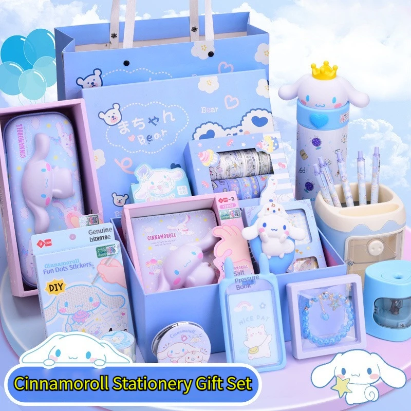 

Sanrio Stationary Set Cinnamoroll Anime Figure Kawaii Birthday Present High End Gift Exquisite Gift Fashion School Supplies Cute