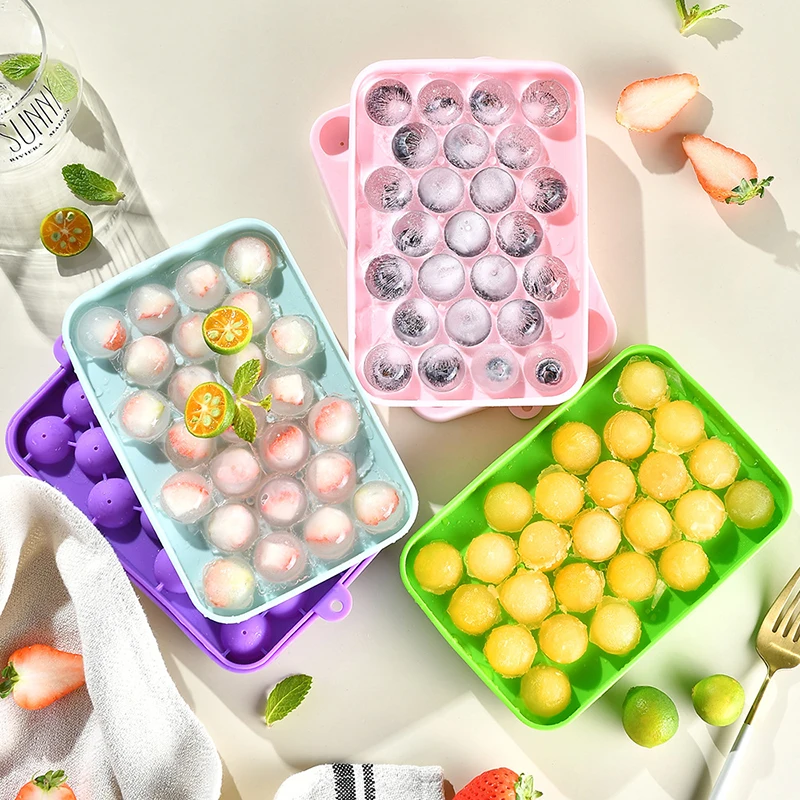 

1pc Candy Color Silicone Ice Cube Mold Ice Cream Maker DIY Round Drinks Whiskey Ice Ball Rubber Tray Kitchen Tools