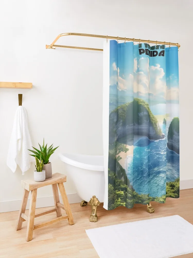 Nusa Penida Индонезия Бали цифровая иллюстрация занавеска для душа ванна ванной