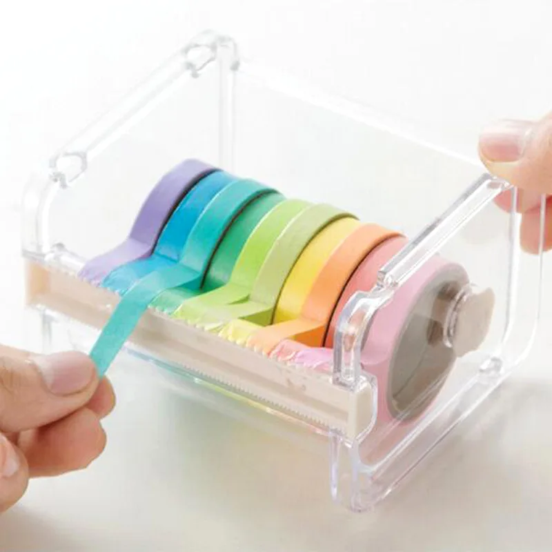 

Japanese Stationery Masking Tape Cutter Washi Tape Storage Organizer Cutter Office Tape Dispenser Office Supplies