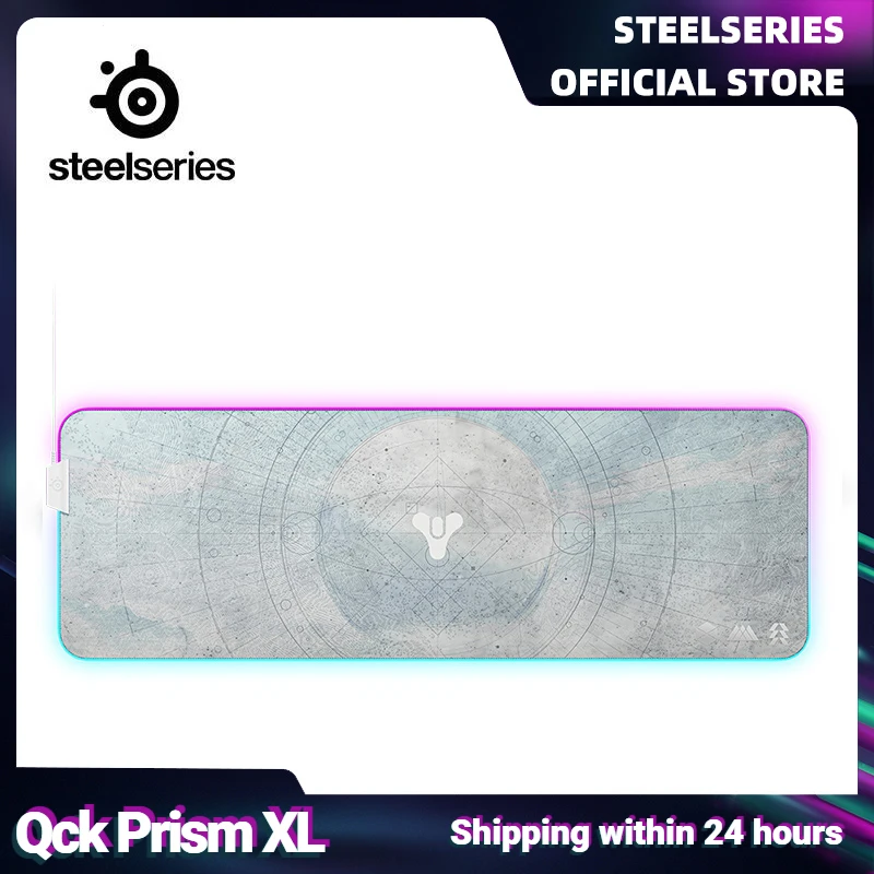 

Игровой коврик для мыши SteelSeries Qck Prism XL Destiny Edition, коврик для мыши Destiny X SteelSeries с ярким RGB динамическим освещением